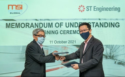 [L-R]: Mr Sim Wee Meng, CEO, MSI Global; Mr Chew Men Leong, President, Urban Solutions, ST Engineering